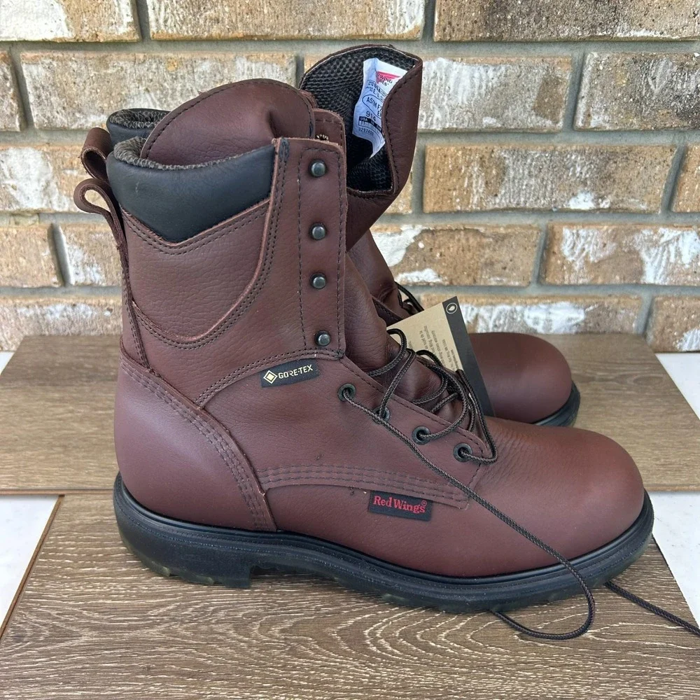 RedWing 914 SuperSole 2.0 8in Work Boots Mens 11D Brown Goretex Lace Up USA NEW